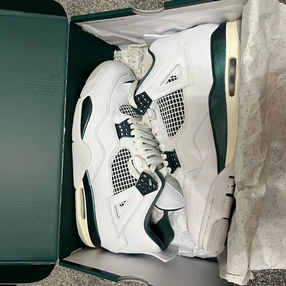 Men's White and Green Sneakers